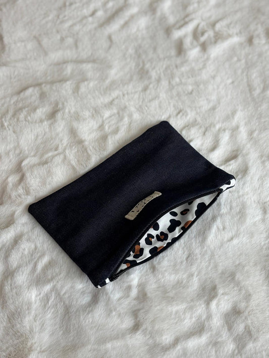 Vora - Pochette in denim scuro e cotone militare deadstock | Gea Design