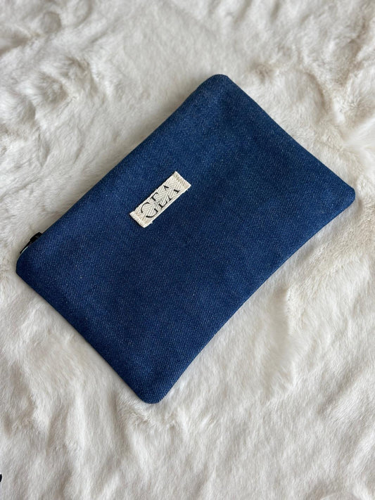 Lyra - Pochette in denim chiaro e cotone floreale deadstock | Gea Design