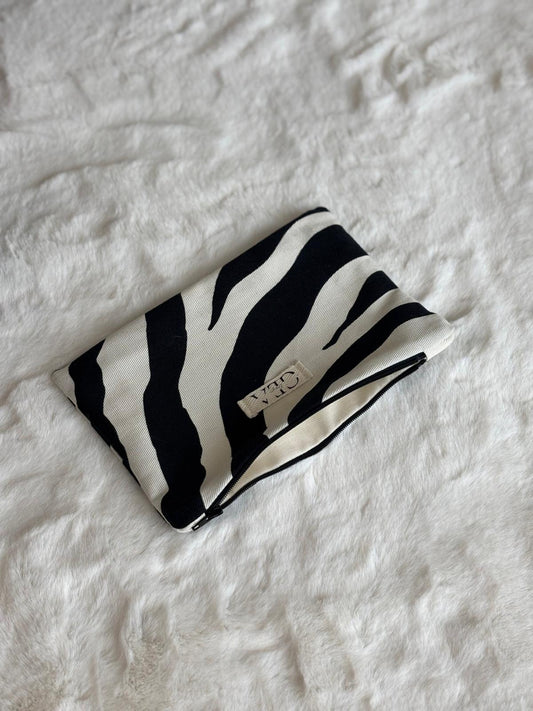 Nara - Pochette in cotone zebrato e panna deadstock | Gea Design