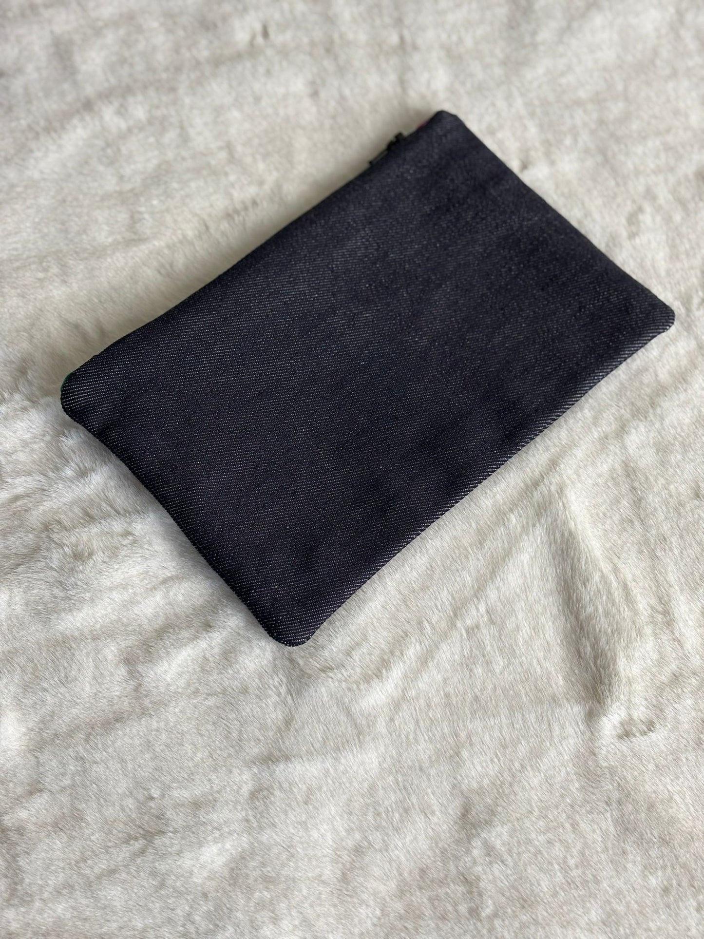 Ryn - Pochette in denim scuro e cotone militare deadstock | Gea Design