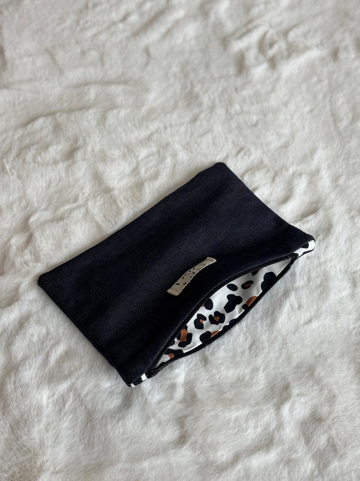 Vora - Pochette in denim scuro e cotone militare deadstock | Gea Design
